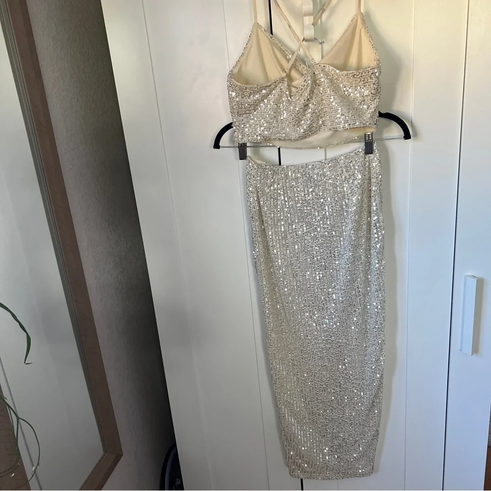 Forever 21 Sequin Midi Skirt Set, Sz S - Picture 6 of 11